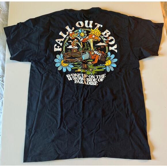 NWOT Fall Out Boy Woke Up On The Wrong Side Of Paradise Black Tee - Picture 3 of 5